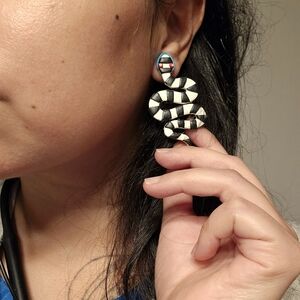 Beetlejuice Inspired Clay Earrings